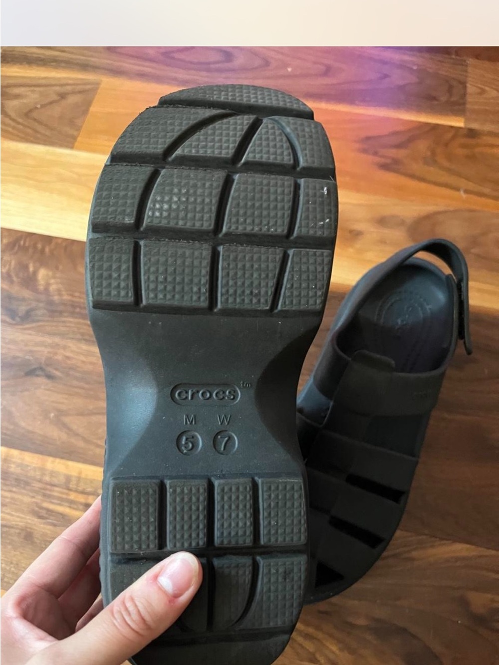 CROCS platform fisherman sandals size 7 - Picture 3 of 7